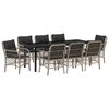 vidaXL Set da Pranzo per Giardino 9 pcs Grigio chiaro polyrattan