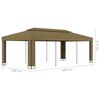 vidaXL Gazebo con Tetto Doppio 3x6 m Grigio Talpa 180 g/m²