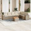 vidaXL Set Divano da Giardino 8 pz con Cuscini Beige in Polyrattan