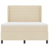 vidaXL Letto a molle con materasso Crema 140 x 200 cm Tessuto