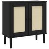 vidaXL Credenza SENJA Aspetto Rattan Nero 80x35x80 cm Massello Pino