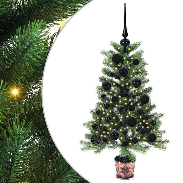 vidaXL Albero di Natale con 150 LED con supporto Verde 90 cm PE