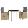 vidaXL Set da pranzo per esterni 3 pcs Beige e Grigio Chiaro