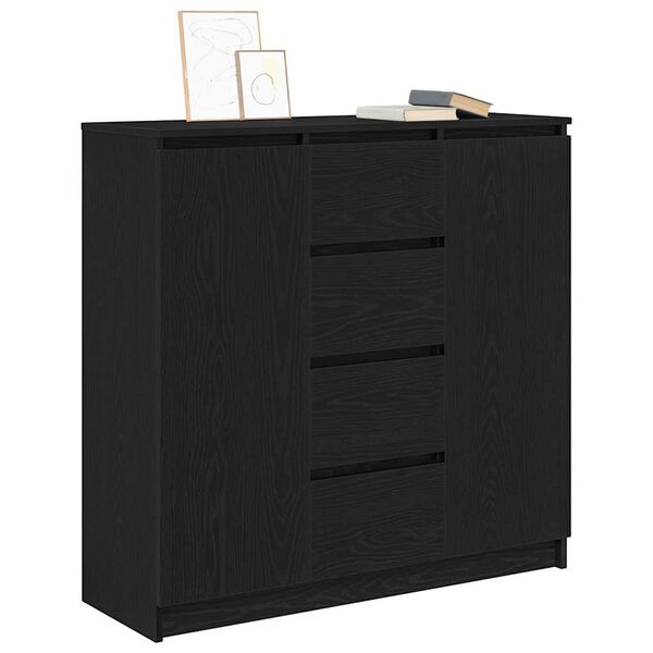 vidaXL Credenza con Cassetti Rovere Nero 100,5x35x98,5 cm Truciolato