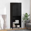 vidaXL Credenza Rovere Nero 69,5 x 34 x 180 cm Legno multistrato