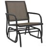 vidaXL Sedia a Dondolo Giardino Marrone 61x76x87cm Textilene e Acciaio