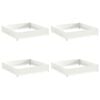 vidaXL Bordura per Prato 4 pz 100 x 100 x 20 cm Acciaio Bianco