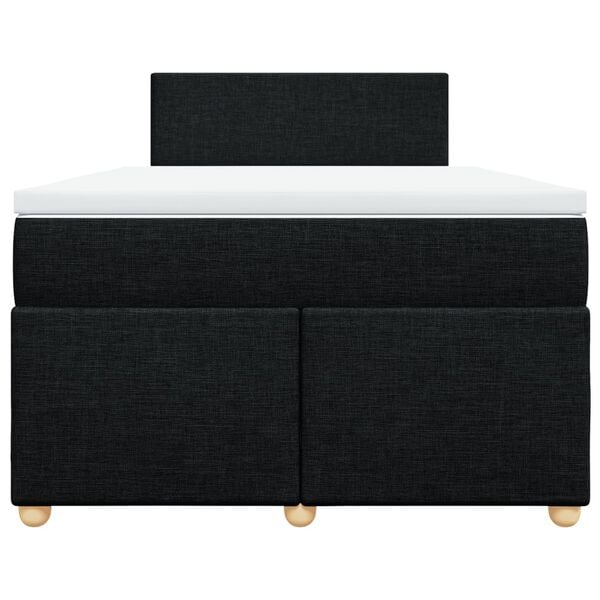 vidaXL Giroletto a Molle con Materasso Nero 120x190 cm in Tessuto