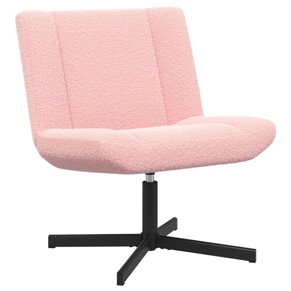 vidaXL Sedia girevole Rosa 63 x 75 x 76 cm Pelle di Pecora