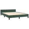 vidaXL Giroletto senza Materasso Verde Scuro 140x190 cm in Velluto
