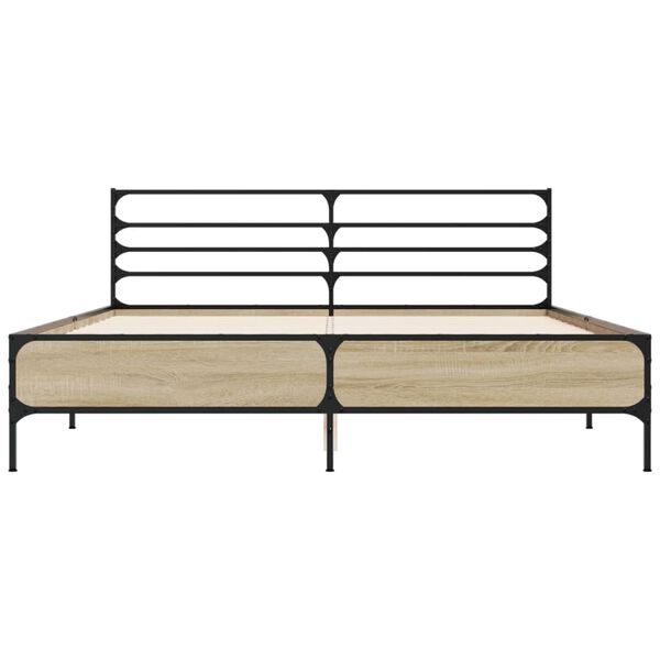 vidaXL Giroletto Rovere Sonoma 150x200 cm in Legno Multistrato Metallo