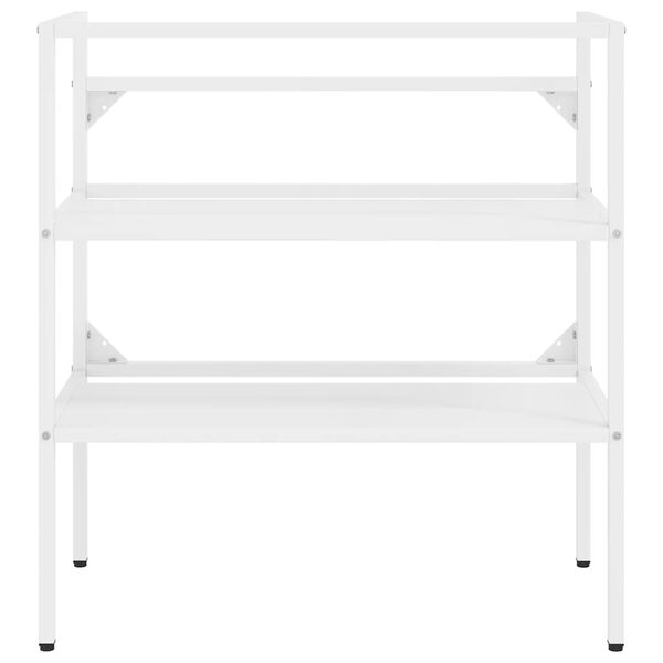 vidaXL Struttura per Lavabo da Bagno Bianca 79x38x83 cm in Ferro