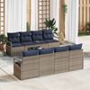 vidaXL Set di divani con cuscino 7 pcs Grigio e Blu polyrattan
