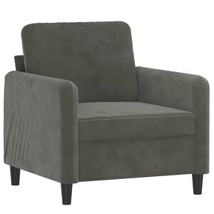 vidaXL Poltrona Grigio Scuro 60 cm Velluto