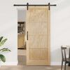 vidaXL Porta scorrevole Marrone 86 x 211 cm Pino massello
