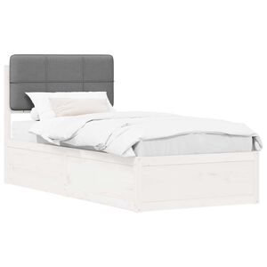 vidaXL Letto con Testiera Rivestita Grigio chiaro 100 x 200 cm