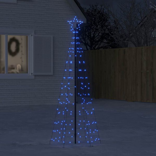 vidaXL Albero di Natale a LED con Punte 220 LED Blu 180 cm