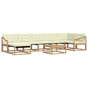 vidaXL Set di divani da esterno 8 pz Bianco e Crema