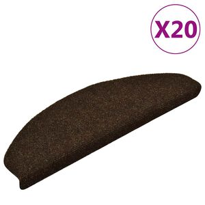 vidaXL Tappetini per scale autoadesivi 20 pz 65x21x4 cm marrone semicircolari grandi