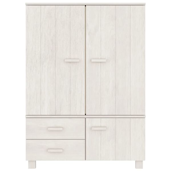 vidaXL Armadio Bianco 99x45x137 cm in Legno Massello di Pino