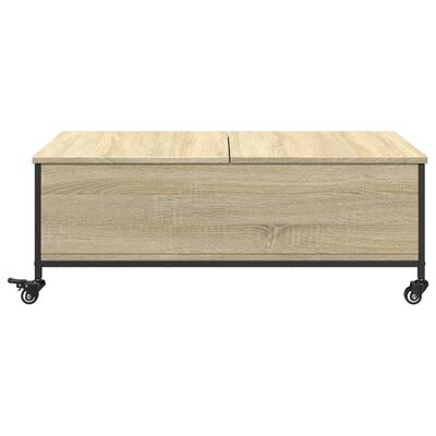 vidaXL Tavolino con Ruote Rovere Sonoma 91x55x34 cm Legno Multistrato