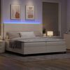 vidaXL Letto a Sorgente LED con testiera Crema e Bianco 200 x 200 cm