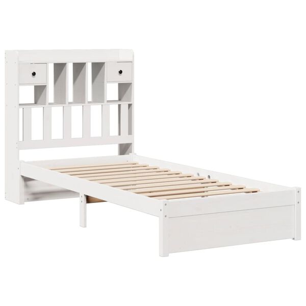 vidaXL Letto Libreria senza Materasso Bianco 100x200 cm Legno di Pino