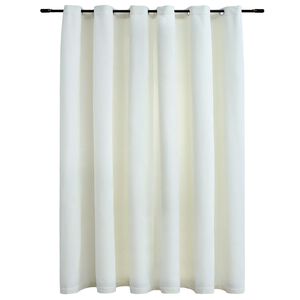 vidaXL Tenda Oscurante con Anelli in Metallo Velluto Crema 290x245 cm