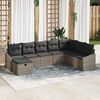 vidaXL Set Divano da Giardino 8 pcs Grigio 55 x 62 x 69 cm Poly Rattan