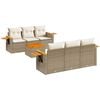 vidaXL Set Divani da Giardino 7 pz con Cuscini Beige in Polyrattan