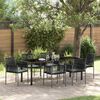 vidaXL Set da Pranzo per Giardino 7 pcs Nero Rattan in PE