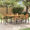 vidaXL Set da Pranzo per Giardino 9 pcs Nero Legno di Acacia Massello