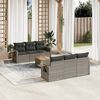 vidaXL Set Divani da Giardino 7 pz con Cuscini Grigio in Polyrattan