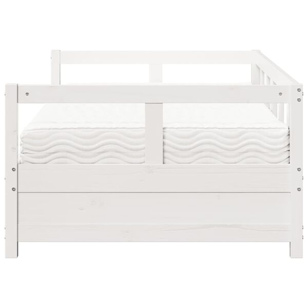 vidaXL Dormeuse con Materasso Bianca 90x200 cm Legno Massello Pino