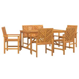 vidaXL Set da Pranzo per Giardino 6 pcs Marrone