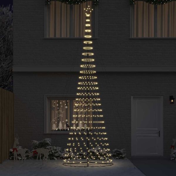 vidaXL Albero di Natale LED con 555 LED Bianco caldo 500 cm Metallo