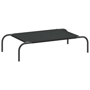 vidaXL Cuccia per Cani Rialzata Nera 90x50x20 cm Tela Oxford e Acciaio