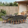 vidaXL Set da Pranzo per Giardino con cuscino 9 pcs Grigio polyrattan