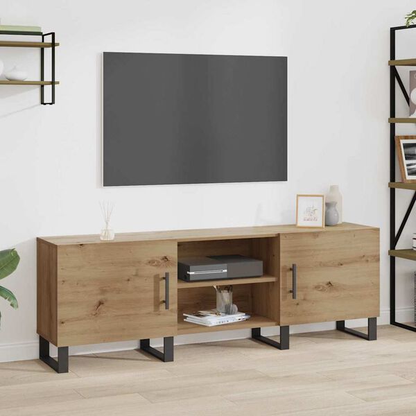 vidaXL Mobile TV Rovere artigianale 150 x 30 x 50 cm Legno multistrato