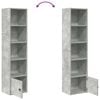 vidaXL Libreria Grigio Cemento 31x24x127 cm in Legno Multistrato