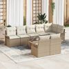 vidaXL Set Divano da Giardino con archiviazione 9 pcs Beige polyrattan