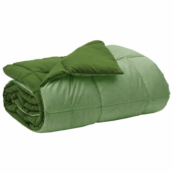 vidaXL Duvet Invernale Trapuntato Verde 200 x 200 cm Microfibra