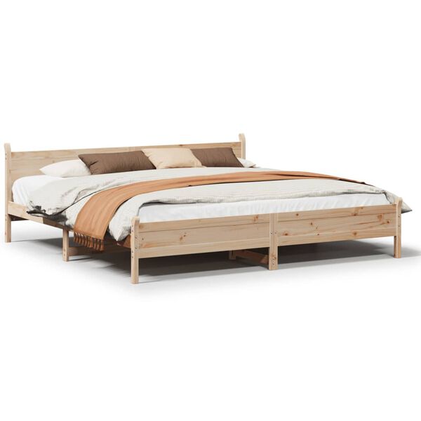 vidaXL Letto senza Materasso 180x200 cm in Legno Massello di Pino