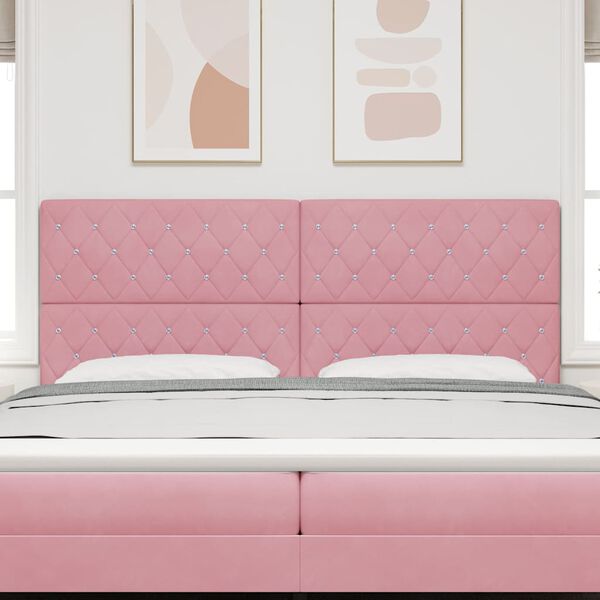 vidaXL Testiera LED con luci a strisce a LED Rosa 200 cm Poliestere