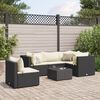 vidaXL Set Mobili da Giardino 6 pz con Cuscini in Polyrattan Nero