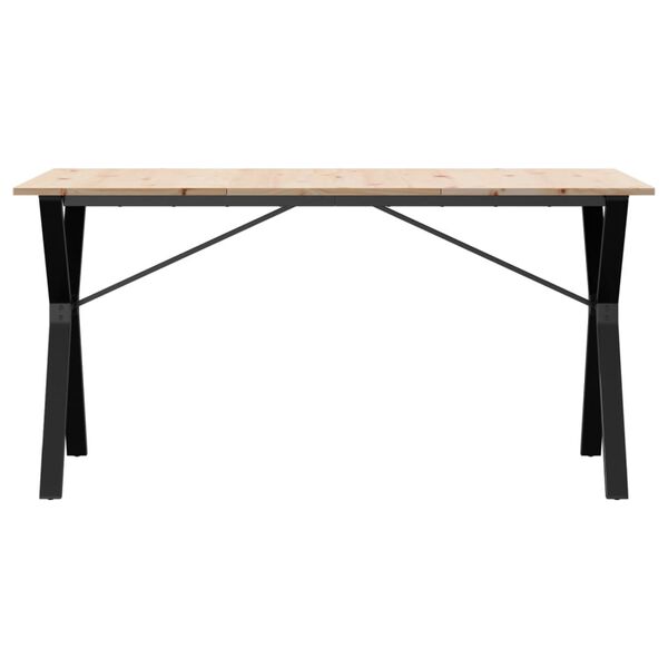 vidaXL Tavolo da Pranzo Telaio a Y 140x80x75 cm Legno Pino e Acciaio