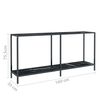 vidaXL Tavolo Consolle Nero 160x35x75,5 cm in Vetro Temperato