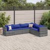 vidaXL Set Divani da Giardino 6 pz con Cuscini in Polyrattan Grigio