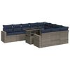 vidaXL Set Divani da Giardino 11 pz con Cuscini Polyrattan Acacia Grigio