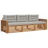 vidaXL Set di divani da esterno 3 pz Grigio Naturale e Chiaro